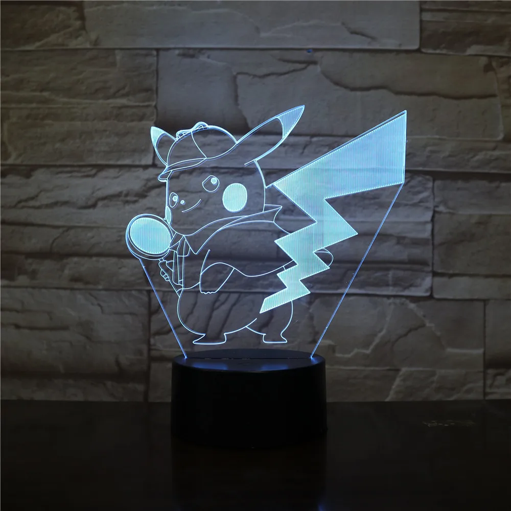 Современный светодиодный ночник с Пикачу, серия Pokemon 3D, светодиодный ночник для спальни, гостиной, Прямая поставка