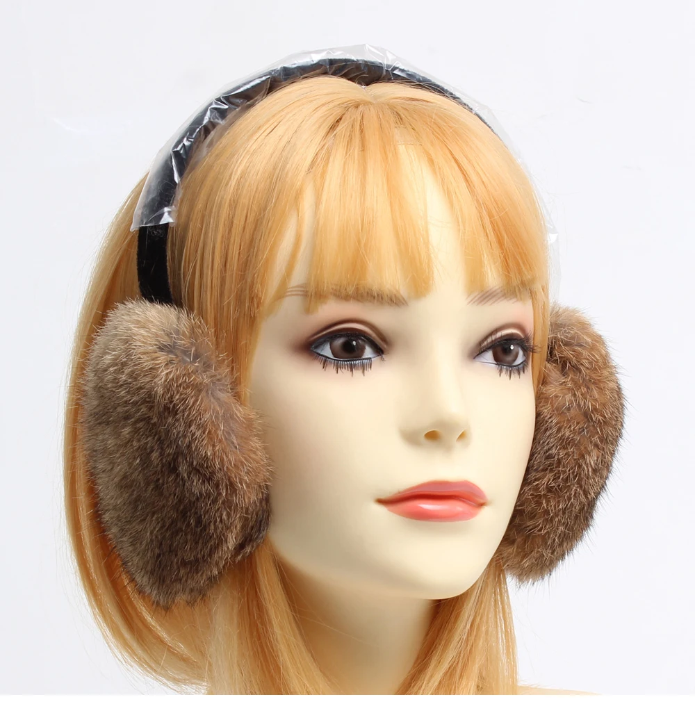Модный бренд натуральный мех наушники зимние теплые на натуральном кроличьем меху; наушники Женская Пышная юбка из натурального кроличьего меха, ушанка