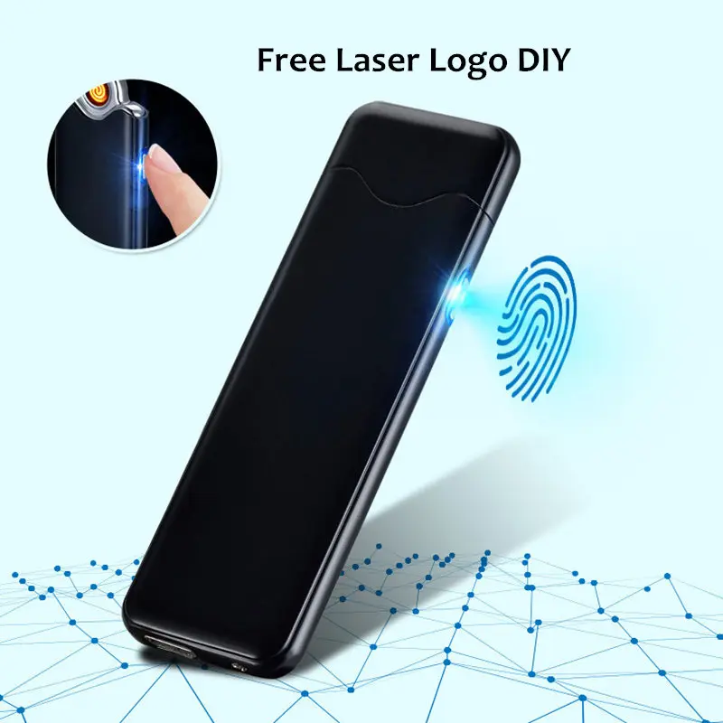 Тонкая плазменная дуга USB зажигалка умная двухсторонняя с сенсорным управлением