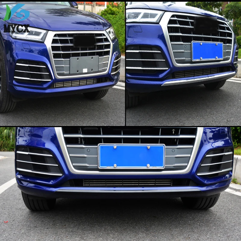 Для Audi Q5L внешний передний нижний бампер Защита Литье Декоративная рамка-крышка ABS Матовый Серебряный авто Стайлинг наклейка