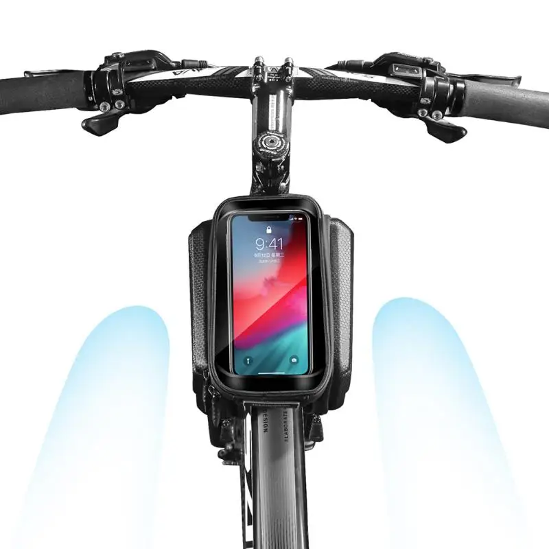 Горячая велосипедный телефон сумка MTB дорожный велосипед Передняя верхняя рама труба сенсорный экран Жесткий чехол сумка Двусторонняя панье Велосипедное снаряжение