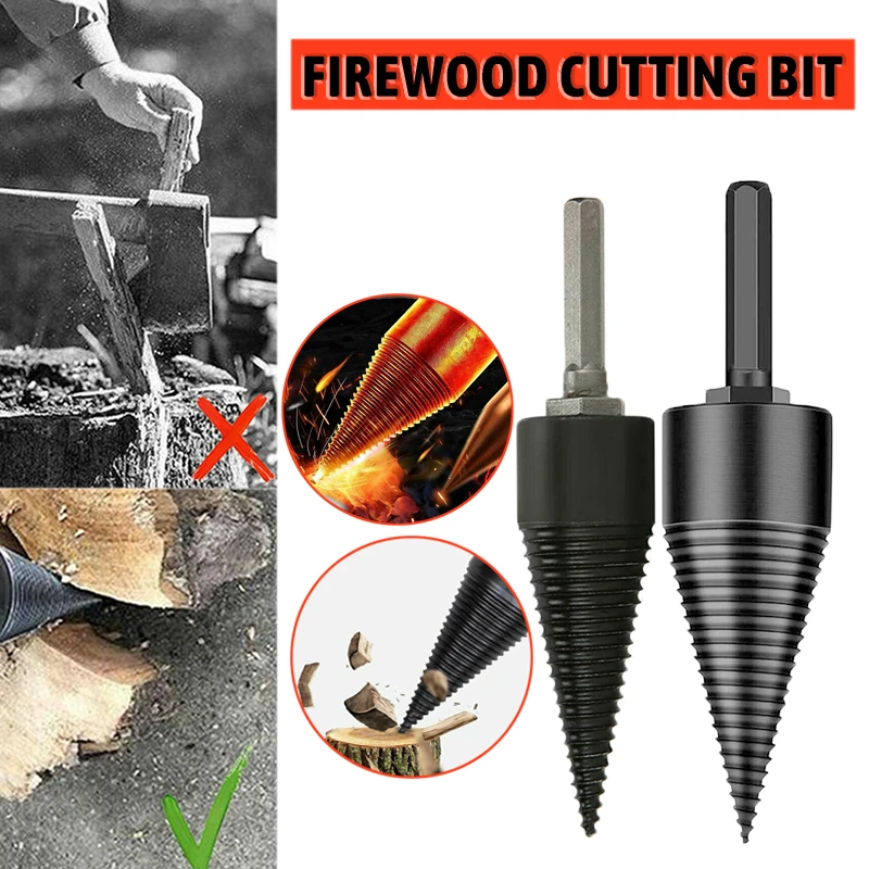 42mm Hex Shank High Speed Twist Firewood Log Wood Splitter Electric Drill Bit Screw Splitting