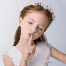 Детский головной убор Принцесса аксессуары для волос Южная Корея девушки платье шпилька головная повязка белые заколки цветок Мальчики/девушки цветка P