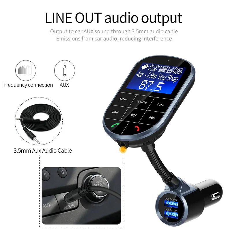 BC37 большой Экран 8-кнопка автомобильный dvd-навигатор bluetooth-гарнитура, встроенная в транспортное средство автомобильный Bluetooth MP3 плеер