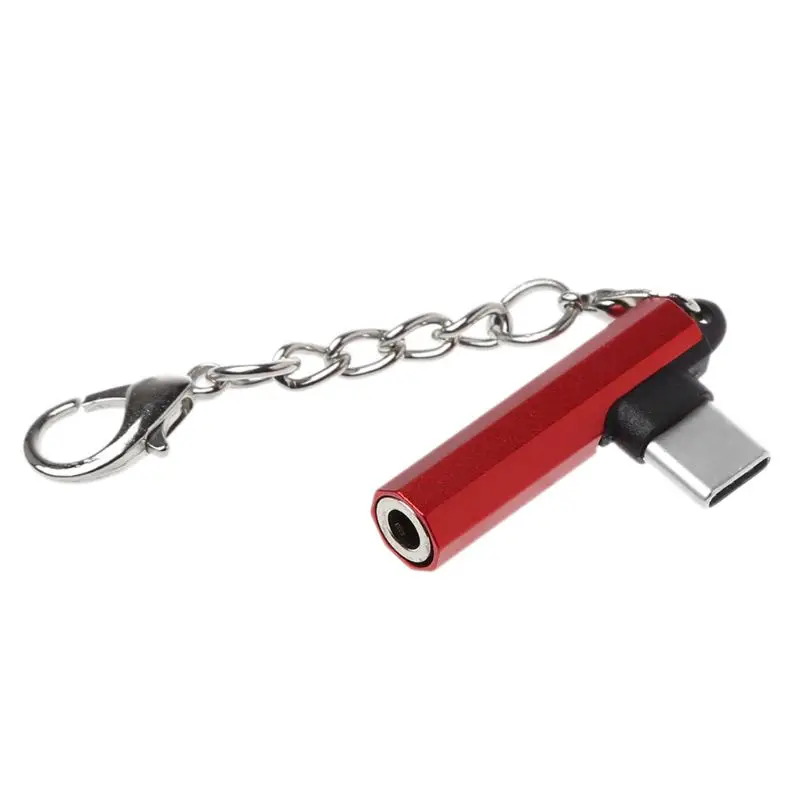 USB C type C до 3,5 мм кабель для наушников для Xiaomi 6 4S 4C 6X8 Note 3 Mix 2 huawei mate 20/10 P20 - Цвет: Красный