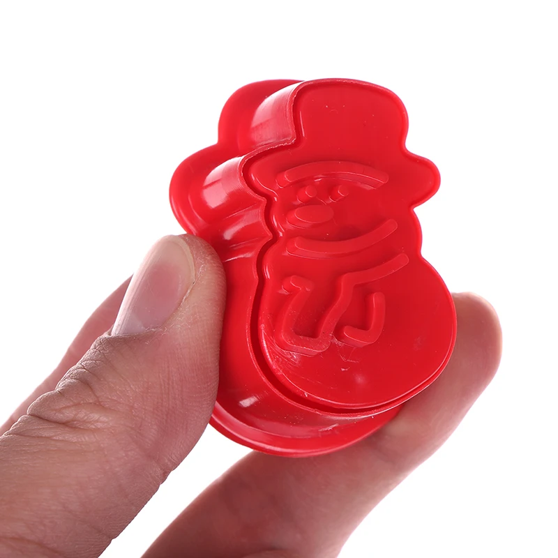 4 Pcs/Set Cookie Stamp Biscuit Mold 3D Cookie Plunger Cutter DIY Baking Mould Gingerbread Home Christmas Cutters cookie cutter baking mold cookie mould cookie printing mold