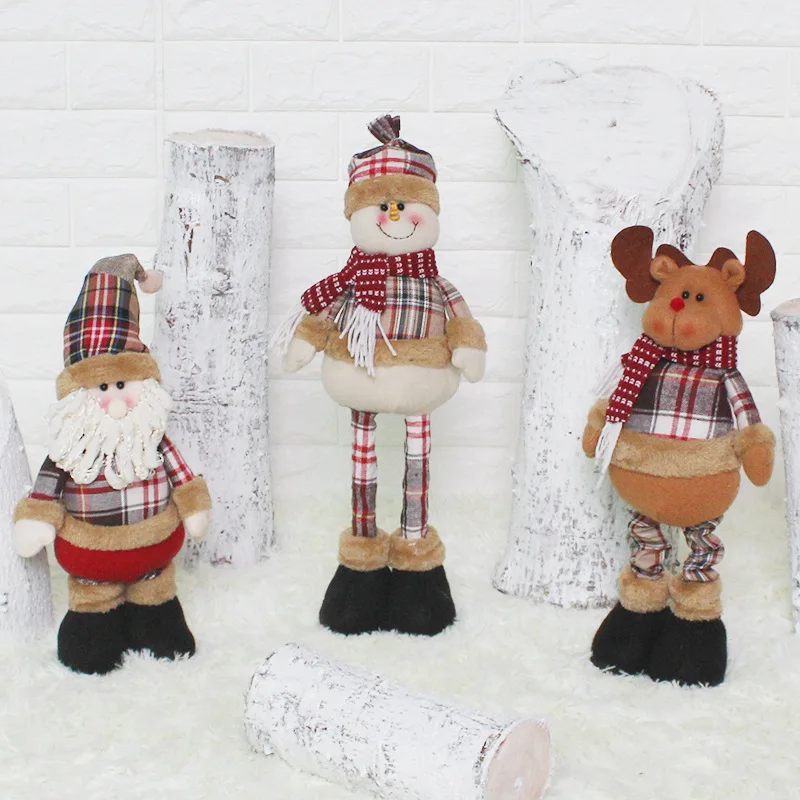 Рождественские украшения для дома куклы большого размера выдвижной Санта-Клаус снеговик лося игрушки Рождество счастливого Нового года подарок для детей