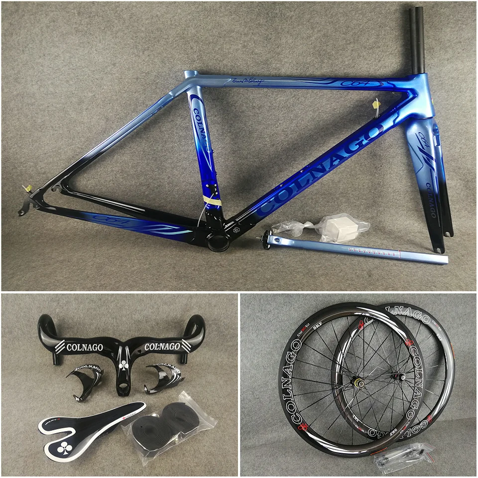 Синий черный Colnago C64 карбоновые шоссейные рамы шток седла бутылки клетки 50 мм