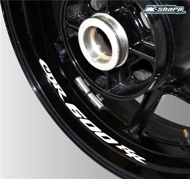 Наклейки на колеса мотоцикла автомобильные аксессуары светоотражающие декоративные обода интерьерные боковые наклейки для Honda CBR600RR cbr 600 rr логотип - Цвет: K-LQT-CBR600-05