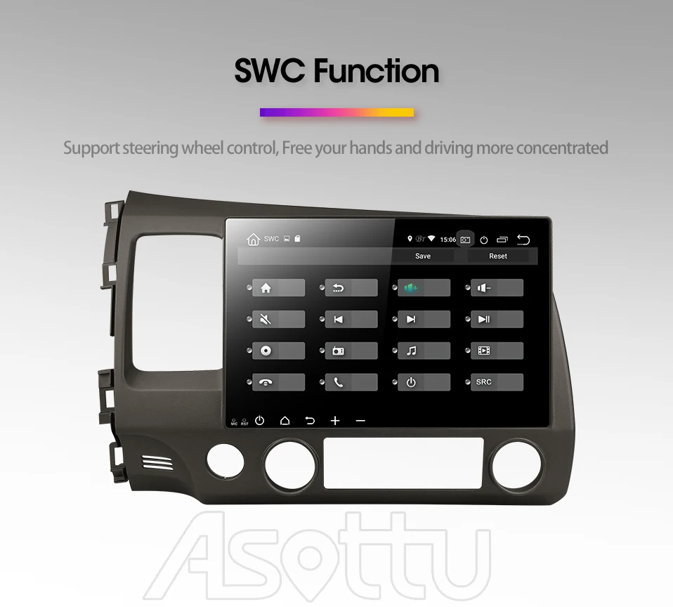 Perfect Asottu 2G android 9.0 PX30 car dvd gps player for honda civic 2006-2011 car radio video player gps navigation car  2 din dvd 13