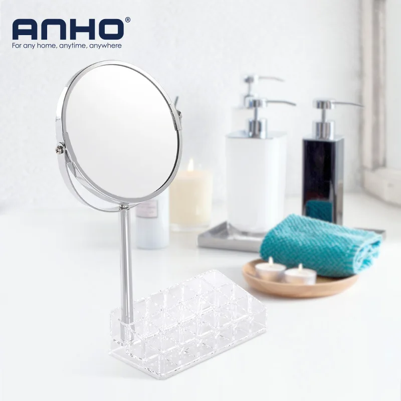 

Creative Lipstick Storage Box Simple European Style Desktop Double-Sided Makeup Mirror Hairdressing Mirror Dressing Mirror HIC-0