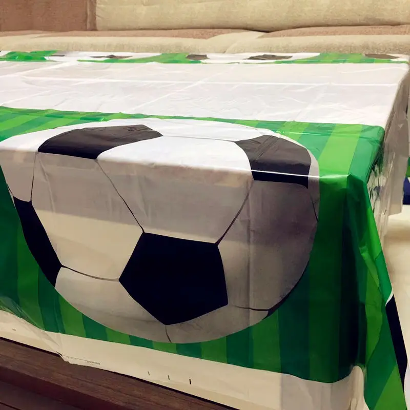 1pcs tabelcloth B Футбол посуда наборы Вечерние торжества детское украшение принадлежности салфетки флаги скатерть чашка бумажная тарелка день рождения - Цвет: 1pcs tabelcloth B