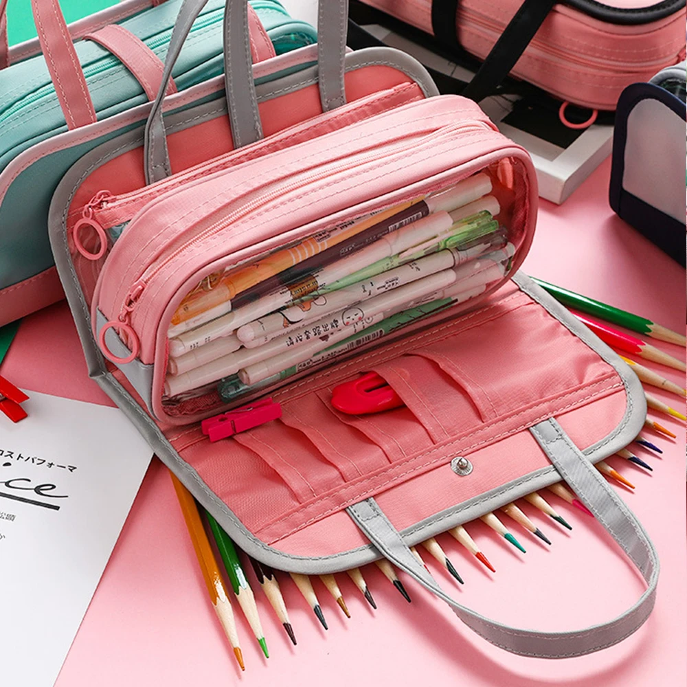 

Multifunctional Pencil Bag Waterproof Oxford Detachable Pen Bag For School Large Capacity Cosmetic Case Wash Bag For Travel