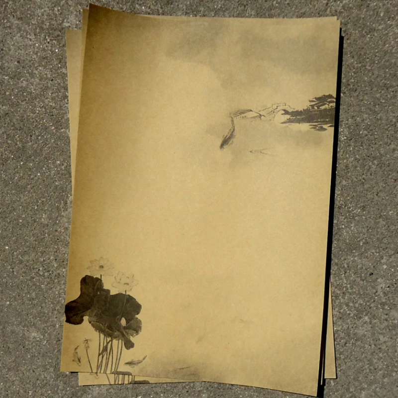 Набор винтажных бумажных надписей Лотос 8 шт.|Бумага для писем| |