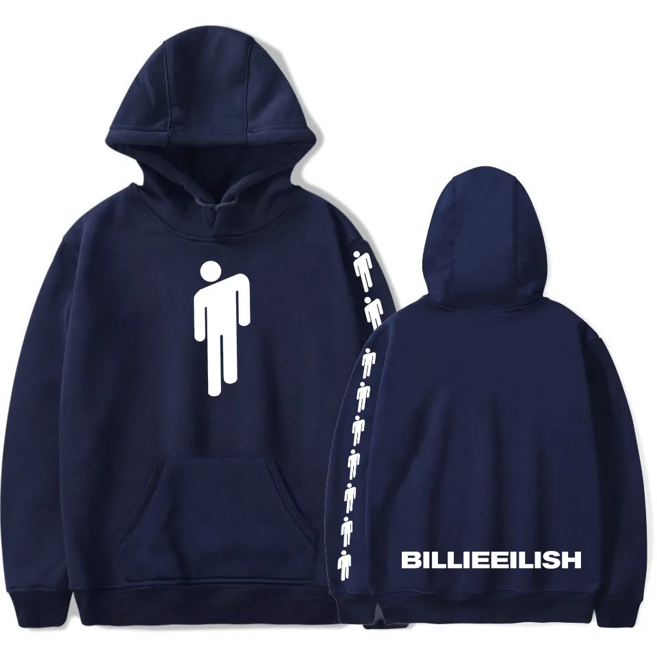 Dark Blue Billie Eilish толстовки для женщин мужчин Уличная девушка красная одежда harajuku рубашка шапочки новые толстовки Топ шляпа Плохой парень - Цвет: Dark Blue