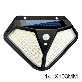 

Solar Powered Induction Street Lamp 102 LED Double-side Diamond PIR Sensing Angle 120 Degree Wall Light Outdoor
