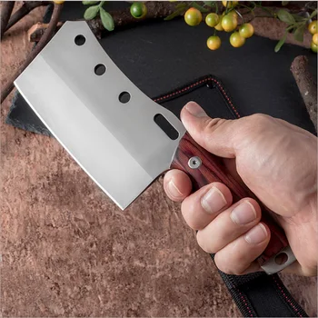 

New Full Tang Handmade Chopping Cleaver Butcher Knife High Carbon Clad Steel Kitchen Chef Knife Japanese Santoku Tool Hot New