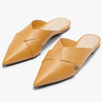 

Designer Shoes Women Luxury 2020 Pointed Toe Flats Slip on Mules
