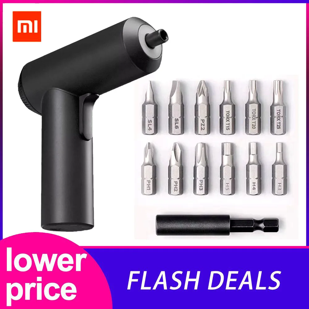 

Xiaomi Cordless Rechargeable Screwdriver 3.6V 2000mAh Li-ion 5N.m Electric Screwdriver With 12Pcs S2 Screw Bits