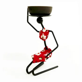 

CREATIVE IRON ART GEOMETRY ABSTRACTION AFRICAN WOMAN CANDLEHOLDER FASHION CANDLELIGHT DINNER DESKTOP DECORATION X3762