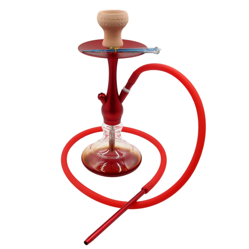 SY Frosted Glass Shisha Hookah Smoking Water Pipe A Full Set With Metal Tweezer Ceramic Bowl Chichas Narguile Smoking Pipe - Цвет: Red