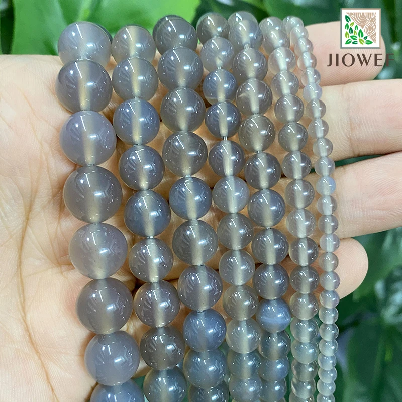 Круглые бусины из натурального агата гладкие серые круглые россыпью аксессуары