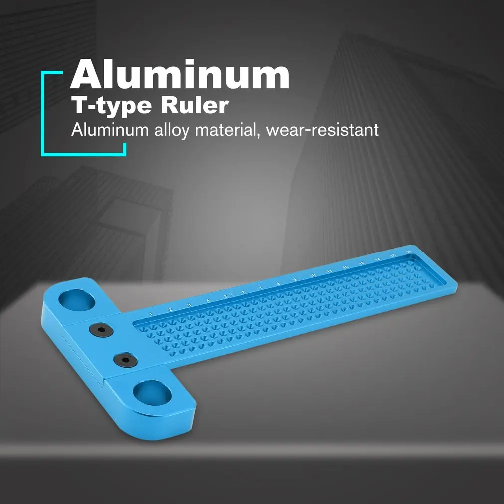 

160MM T-type Ruler Aluminum Woodworking Scribe Crossed Feet Crossed-out Measuring Tool Hole Scribing Gauge