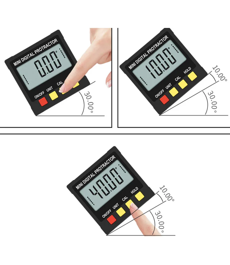 Мини цифровой транспортир 360 градусов флип угол измерения линейка электронный Угол Finder Инклинометр четыре стороны с магнитным