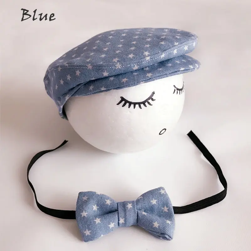 Baby Newborn Peaked Beanie Cap Hat Bow Tie Photo Photography Prop Infant Boy Caps Kids Accessories Solid Color Kids Hats Caps