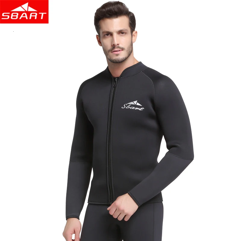 SBART 3MM Neoprene Top Jacket Wetsuit Long Sleeve Drysuit Triathlon Wetsuits Top Sunscreen Warm Sunscreen Jumpsuit Scuba Wetsuit