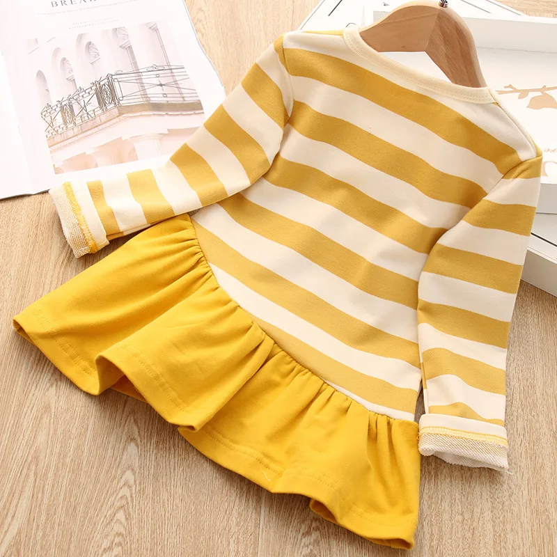 Skup Sodawn 2019 zwierząt wzór dziewczyna sukienka jesień z długim rękawem ubrania dla dzieci odzież dla dzieci dla dziewczyny paskiem kreskówka dziewczynka ubrania