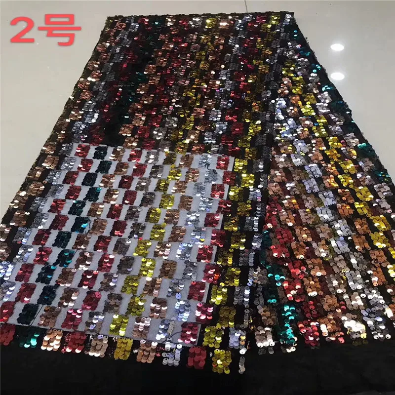

High Quality French Nigerian 3d Sequins Net Lace,2019 Latest African Tulle Mesh Sequence Lace Fabric For Party Dress 5 Yards/Lot