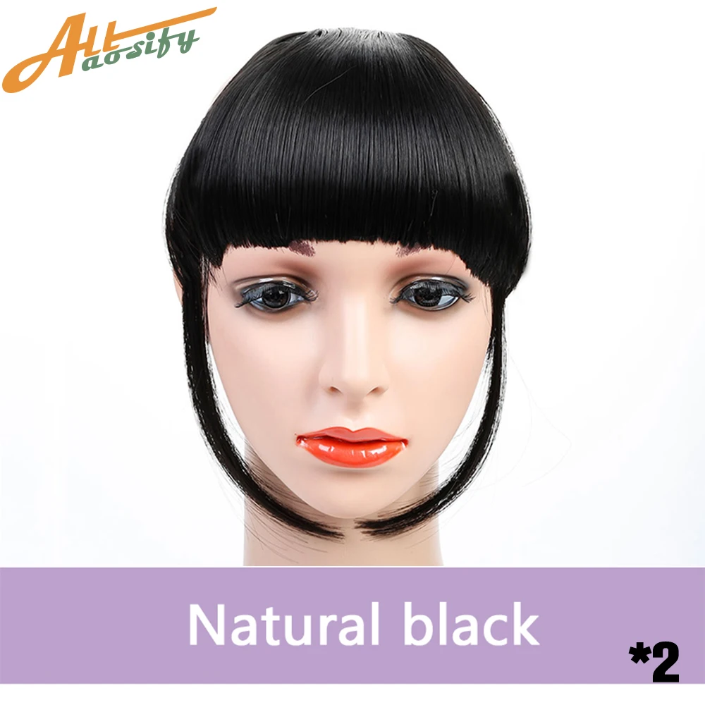 Allaosify короткие синтетические челки термостойкие волокнистые волосы женские натуральные короткие поддельные волосы челка женские волосы имитация челок - Цвет: 2
