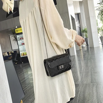 

French niche 2020 new bright bread rhombus chain bag mini small square bag shoulder messenger bag female small bag