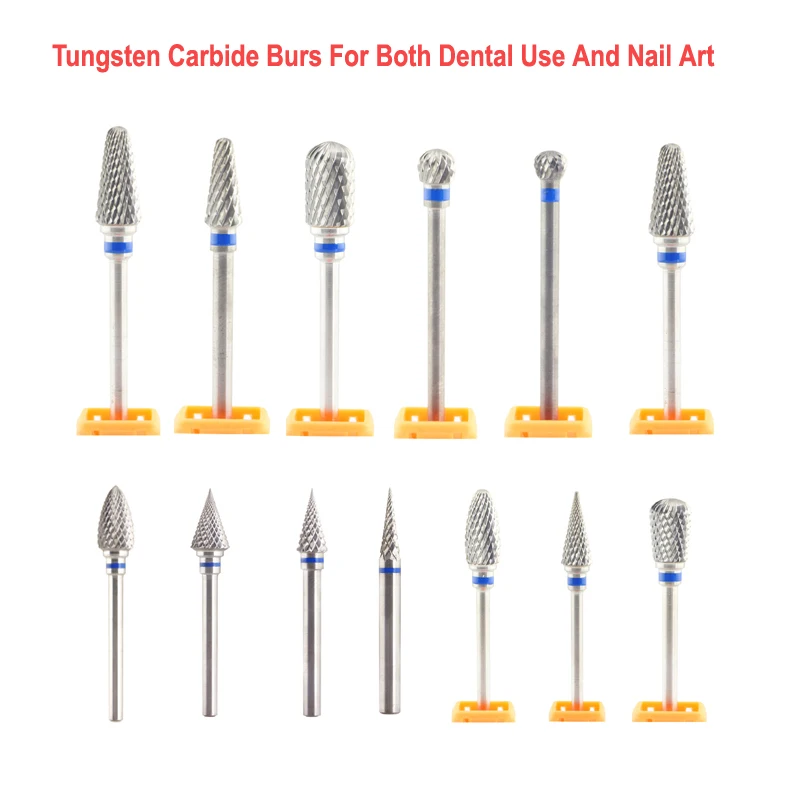 Fresas de carburo de tungsteno para laboratorio Dental, cortadores de corte cruzado estándar para recorte de corona de Metal parcial, acrílico, contorneado de yeso, 1 unidad