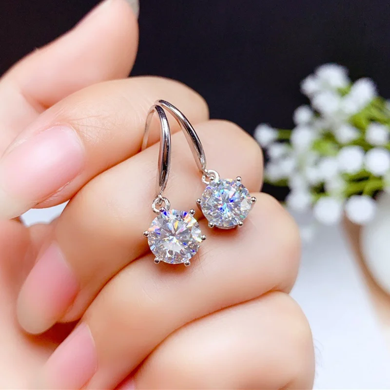 Серьги-подвески женские из серебра 925 пробы карат 1 2 карата | Украшения и