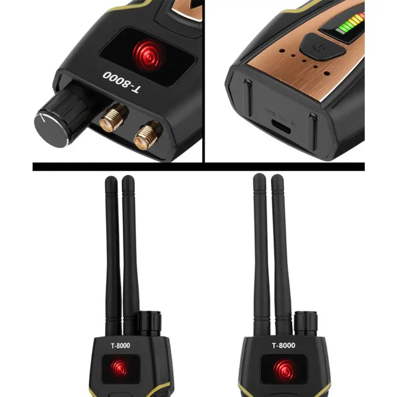 T8000 Anti-Spy Wireless RF Signal Detector GSM Camera Finder Monitor GPS Scanner M5TB