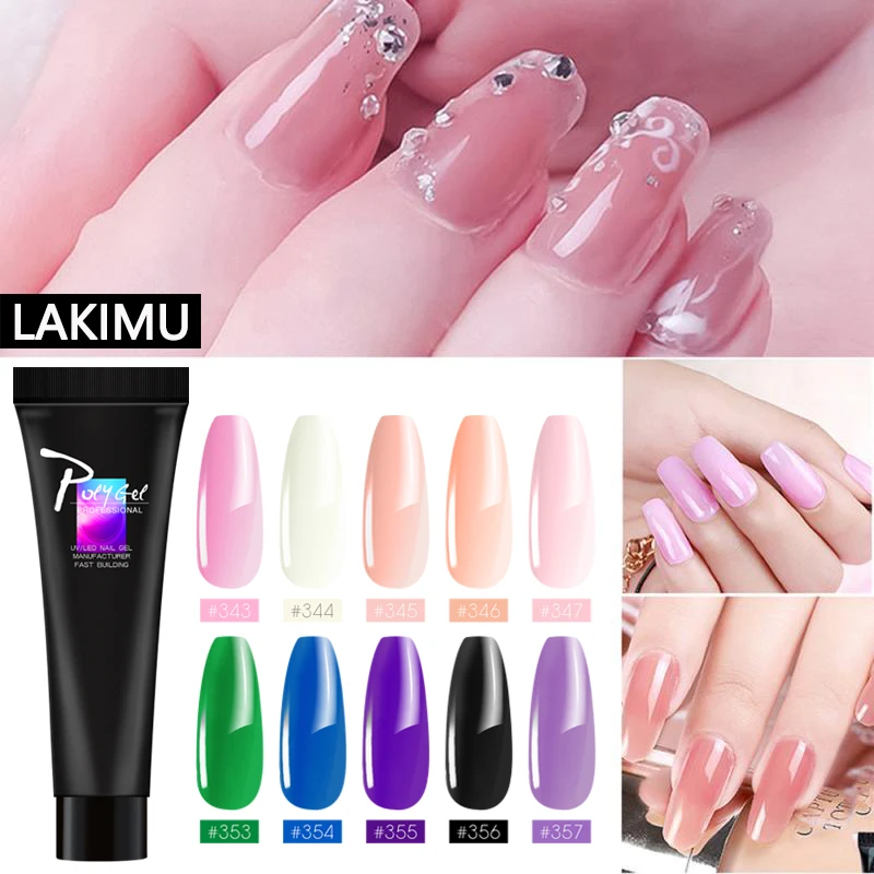 LIKIMU French Nail Art Clear Camouflage Color Tip Extension Poly Gel Kits Form Crystal UV Polygel Slice Brush | Красота и здоровье