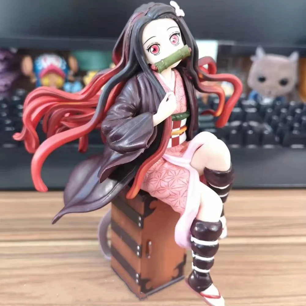 Kimetsu no Yaiba фигурки героев аниме Kamado Tanjirou Nezuko Demon Slayer Zenitsu фигурка коллекционера Рождественская демоническая игрушка кукла - Цвет: nezuko 2 no box
