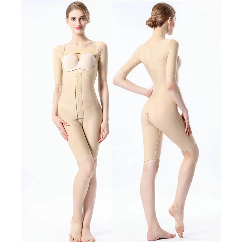 Beige YISHENG Women Bodysuit Shaper Medical Compression Shapewear Liposuction Post Surgery Lose Weight Spahers - Цвет: Beige