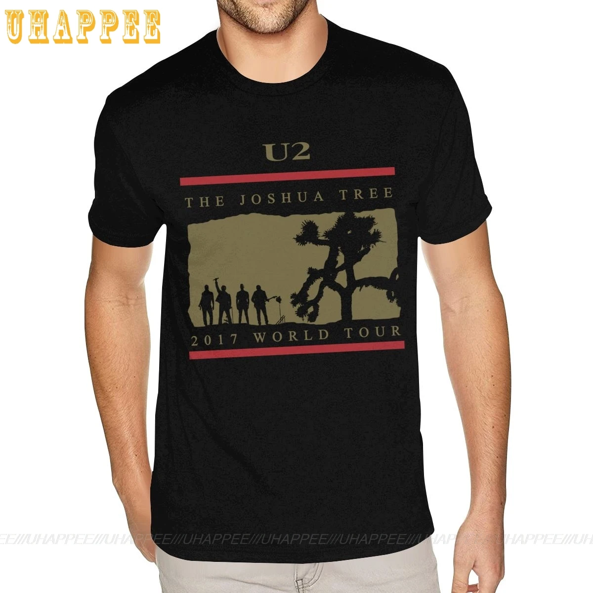 Последняя Оригинальная футболка U2 2017 World Tour Tee The Joshua Tree новейшие футболки 3XL для мужчин|Футболки| |