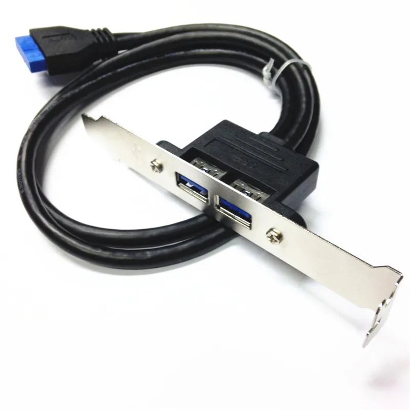 

50cm Dual Port USB 3.0 to Motherboard Mainboard 20pin Header Adapter Cable Rear PCI Bracket Panel 20 pin to 2 X USB A Female