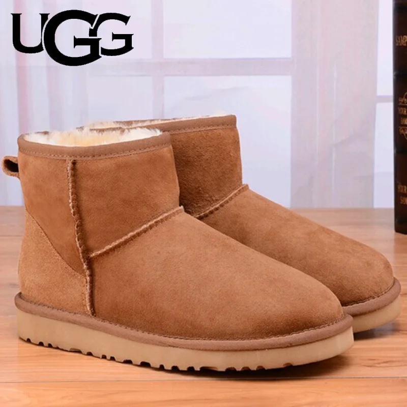 UGG Boots Men Original 5854 Classic Mini Boot Ugged Fur Warm Winter Boots Men's Classic Short Sheepskin Snow Boot