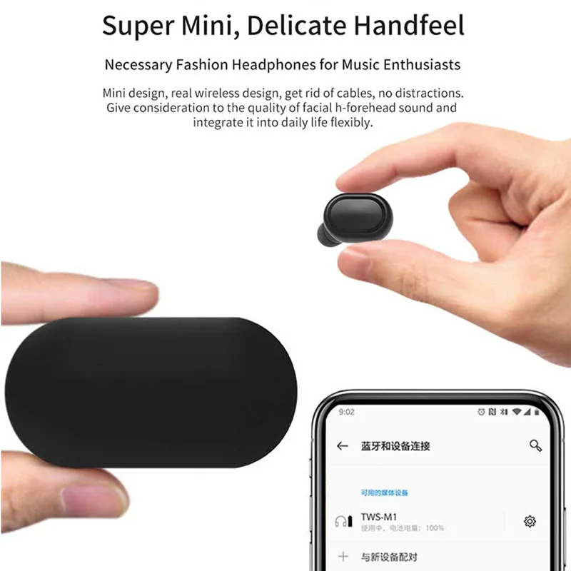 M1 Bluetooth гарнитуры против Redmi Airdots беспроводные наушники 5,0 TWS наушники с шумоподавлением микрофон для IPhone Xiaomi huawei samsung
