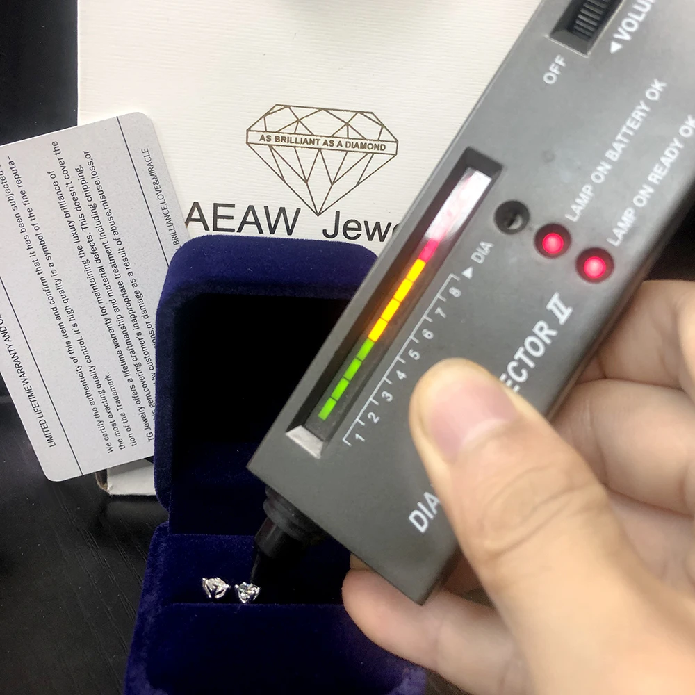 AEAW стерлингового серебра 925 серьги-гвоздики с муассанитом серьги белый Муассанит 3 мм 4 мм Помолвочные Свадебные для женщин