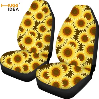 

HUGSIDEA Universal Car Seat Covers Sunflower Pattern Auto Seat Cover Car Full Seat Cover Protector Interior Accessories