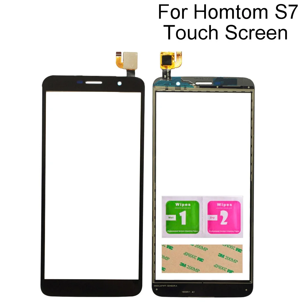 

5.5'' Mobile Touch Screen For Homtom S7 Touch Screen Panel Digitizer Screen Front Glass 3M Glue Tools