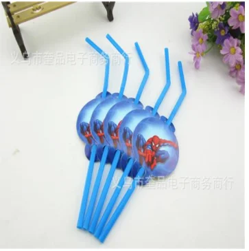 Straw -10pcs 1, 2, 3, 4, 5, 6, 7, 8, 9 st принадлежности для дня рождения праздничные украшения: воздушные шары, скатерть с человеком-пауком, декор для детского душа - Цвет: Straw -10pcs