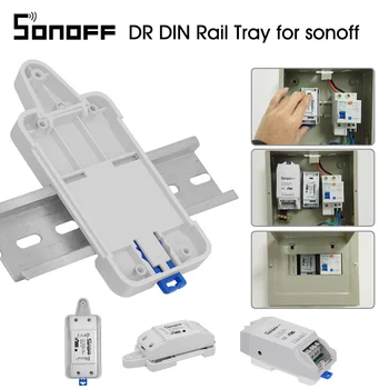 

Sonoff DIN Rail Tray Mounted Rail Case Holder For Wifi Remote Control Switch Sonoff Basic RF Pow TH10 TH16 Dual Smart Switch