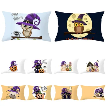 

Halloween Cartoon Printed Series 2019 Peach Skin Waist Pillow Case Sofa Pillow Case Hot Selling Home Products